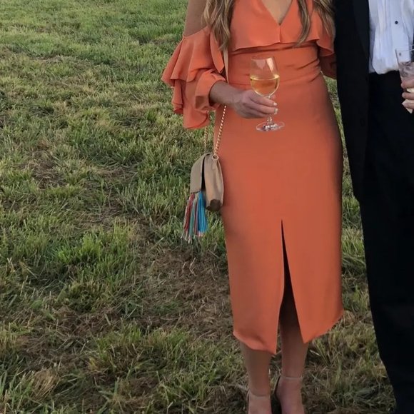 CUSHNIE! Papaya Aura Midi Dress 8 - Picture 7 of 8